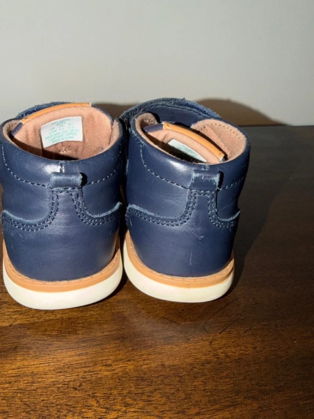 Stride Rite Kids SRT QUINN Leather Boots Boys Size 5.5 W Blue Ankle